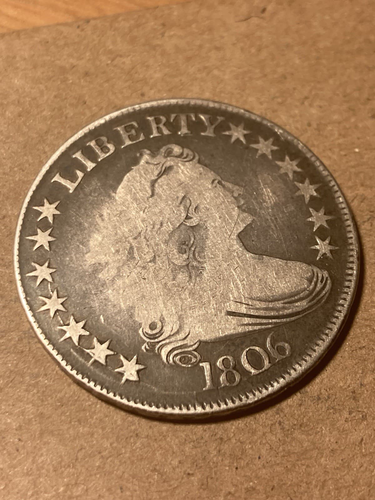 1806 Draped Bust Half Dollar - Pointed 6 Stem - As Shown! (#1759) 5