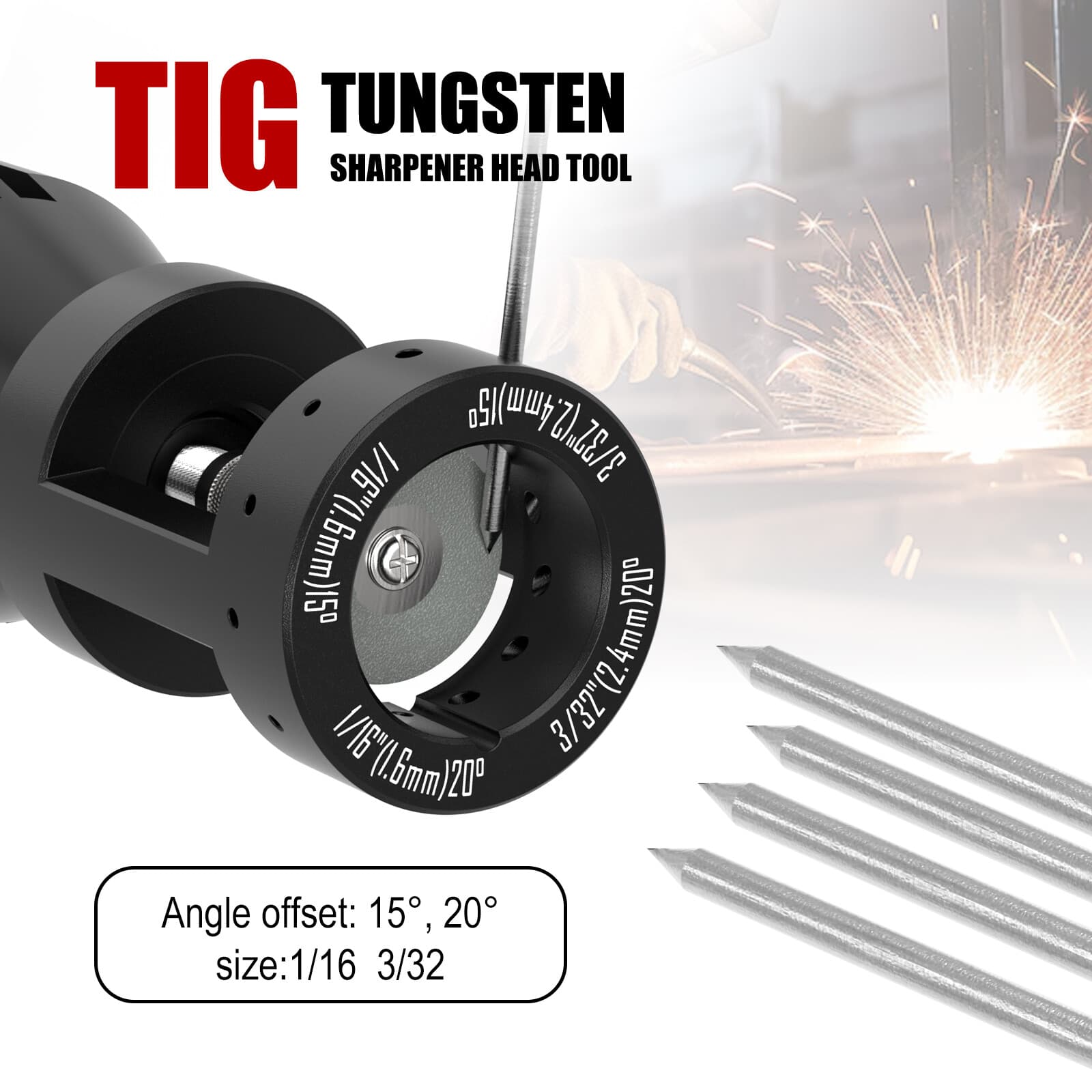 TIG Welding Tungsten Grinder Sharpener  Multi-Angle Offsets Cut off TOOL Welder 4