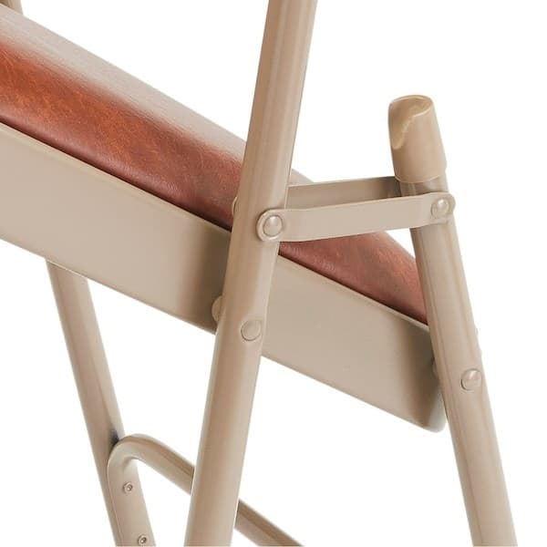 National Public Seating 1203 Folding Chair,  Vinyl,  Brown, Pk4 6