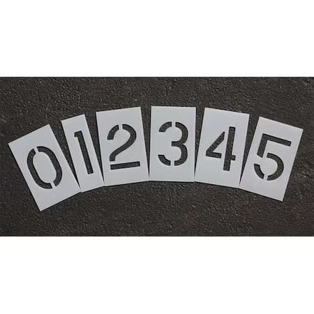 Rae Stl-116-8020 Pavement Stencil, Number Set, 0 Thru 9, Blanks, 2 In Character