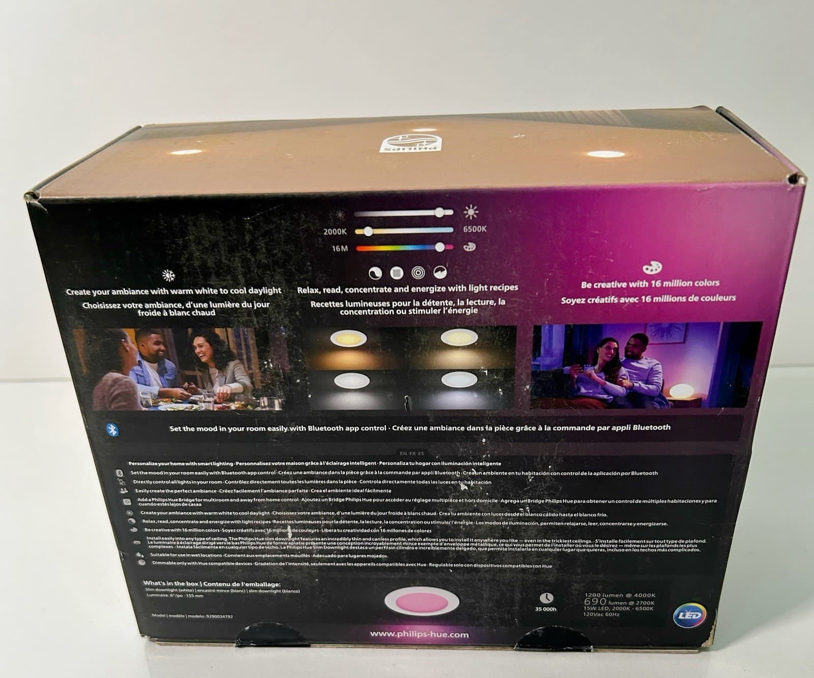 Philips Hue 579573 5/6 in LED Smart Canless Ultra Thin Slim Trim Recessed Light 4