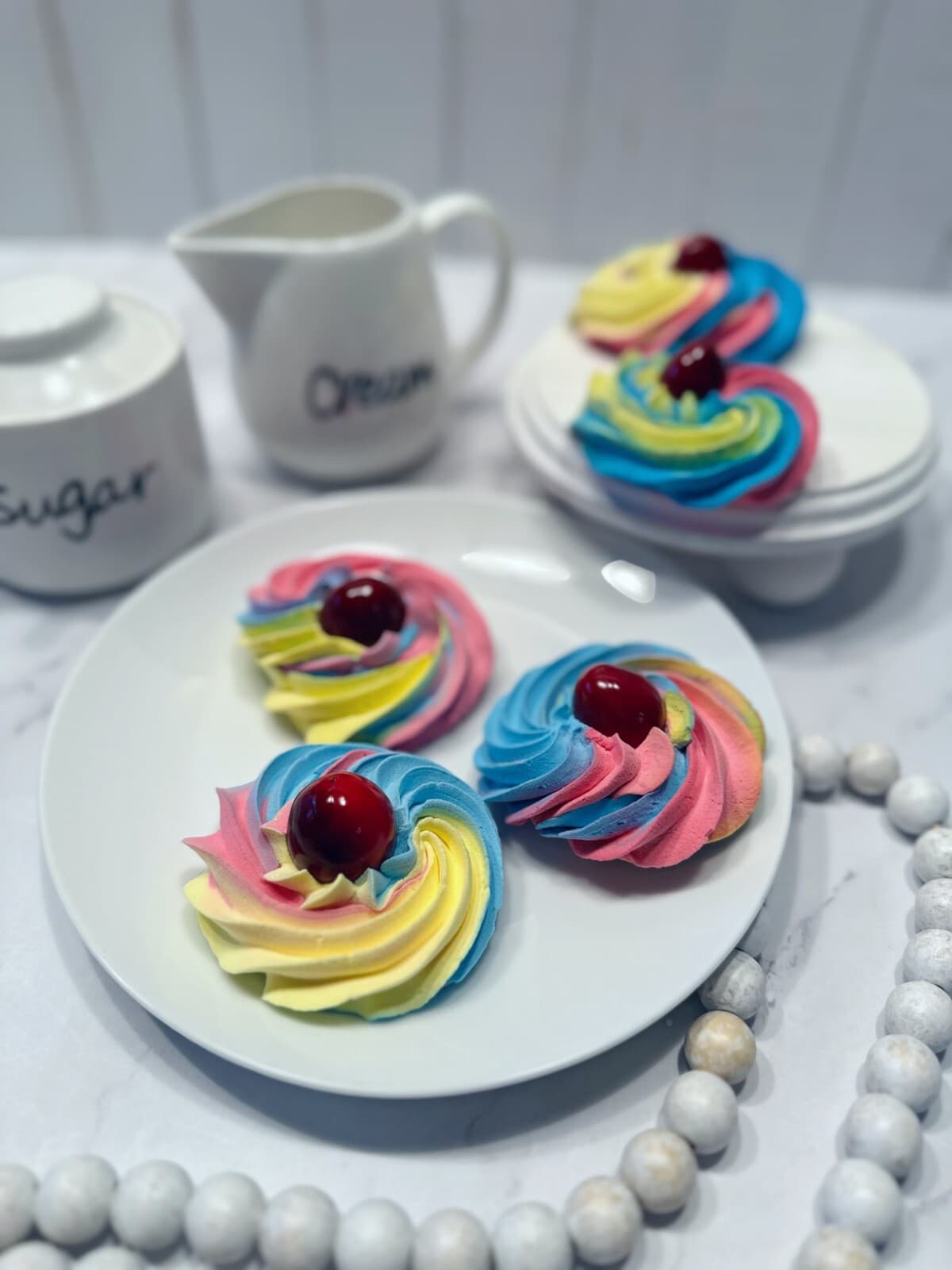 DEZICAKES Fake Cookie Artificial Food Rainbow Butter Cookie w/Cherry 4