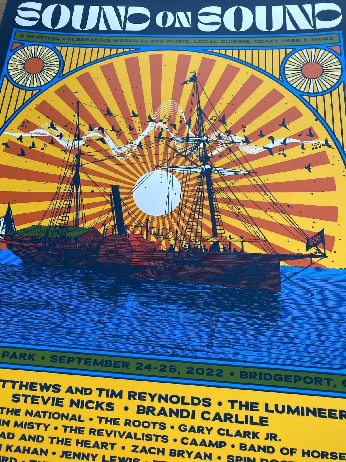 SOUND ON SOUND Bridgeport CT 2022 AP POSTER Dave Matthews Lumineers Noah Kahan 2