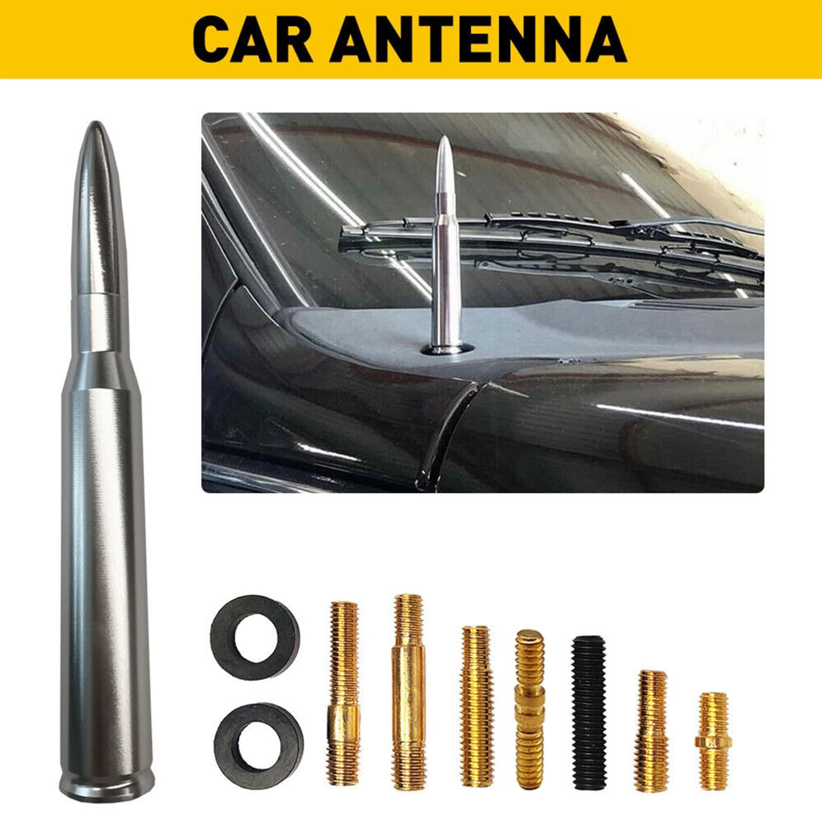 1PC 50 CAL BULLET ANTENNA For CHEV/ROL-ET SILVERADO GM SIERRA 5