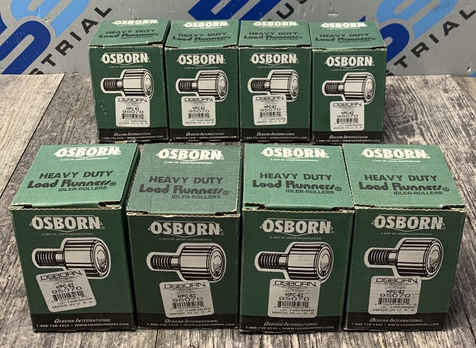 (LOT OF 8) OSBORN HPC-62 95070 HEAVY DUTY LOAD RUNNERS IDLER-ROLLERS 2
