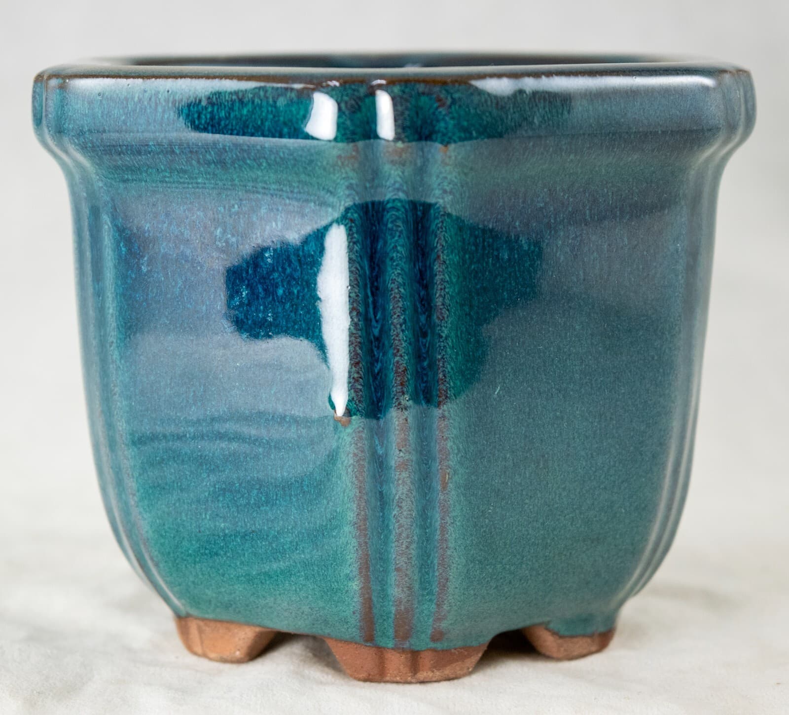 Hexagon Semi-Cascade Cactus & Succulent, Bonsai Pot + Mesh - 4.25"x 4.25"x 3.5"