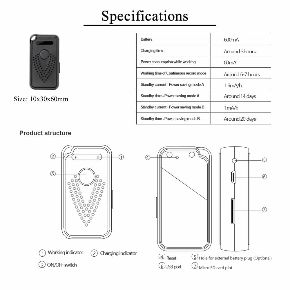 WiFi Voice Recorder Wireless Audio Recording Real Time Wifi Voice Recorder  TC15 6