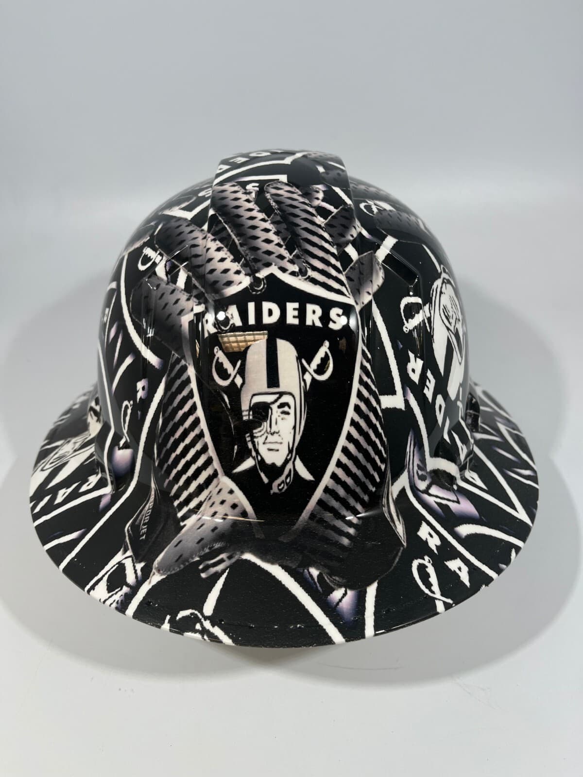 New Full Brim Hard Hat Custom Hydro Dipped LAS VEGAS RAIDERS 3