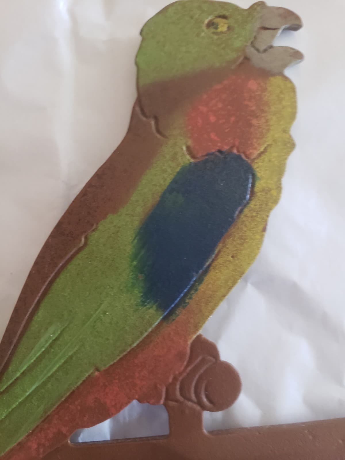 RARE SOLID CAST IRON FOUNDRY MARKED JUDD #928 PARROT ART DECO HANGING HOOK MINT! 2