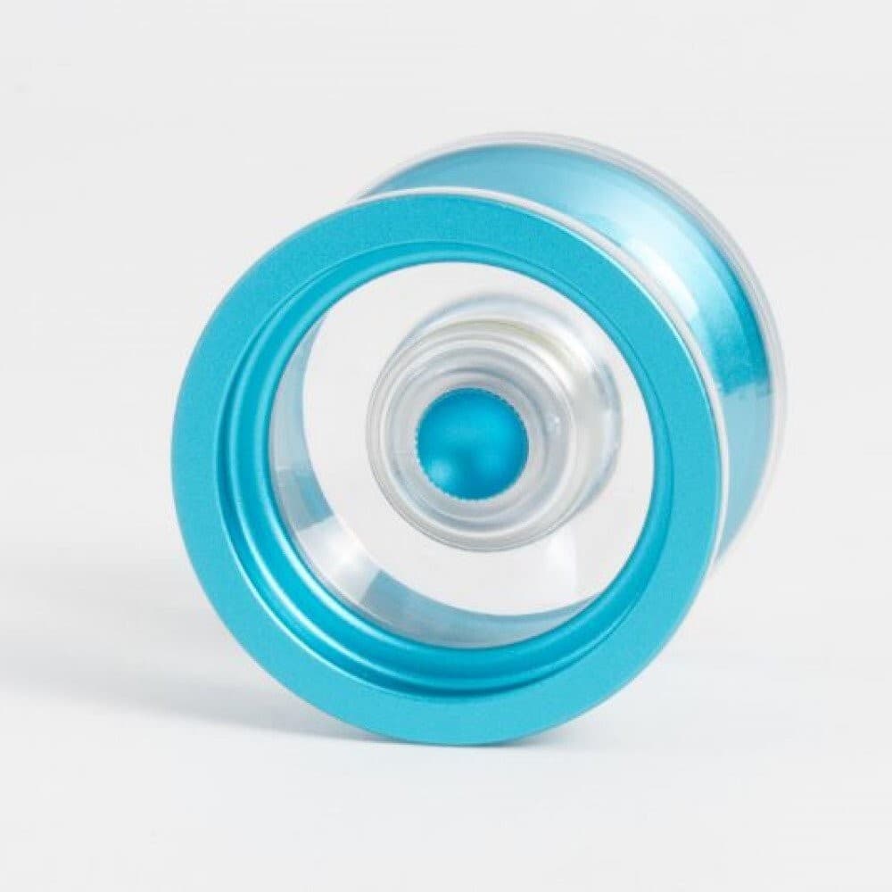 YoYoFactory Overthrow Ultra Strong Polycarbonate with Aluminum Rims (Aqua/Clear