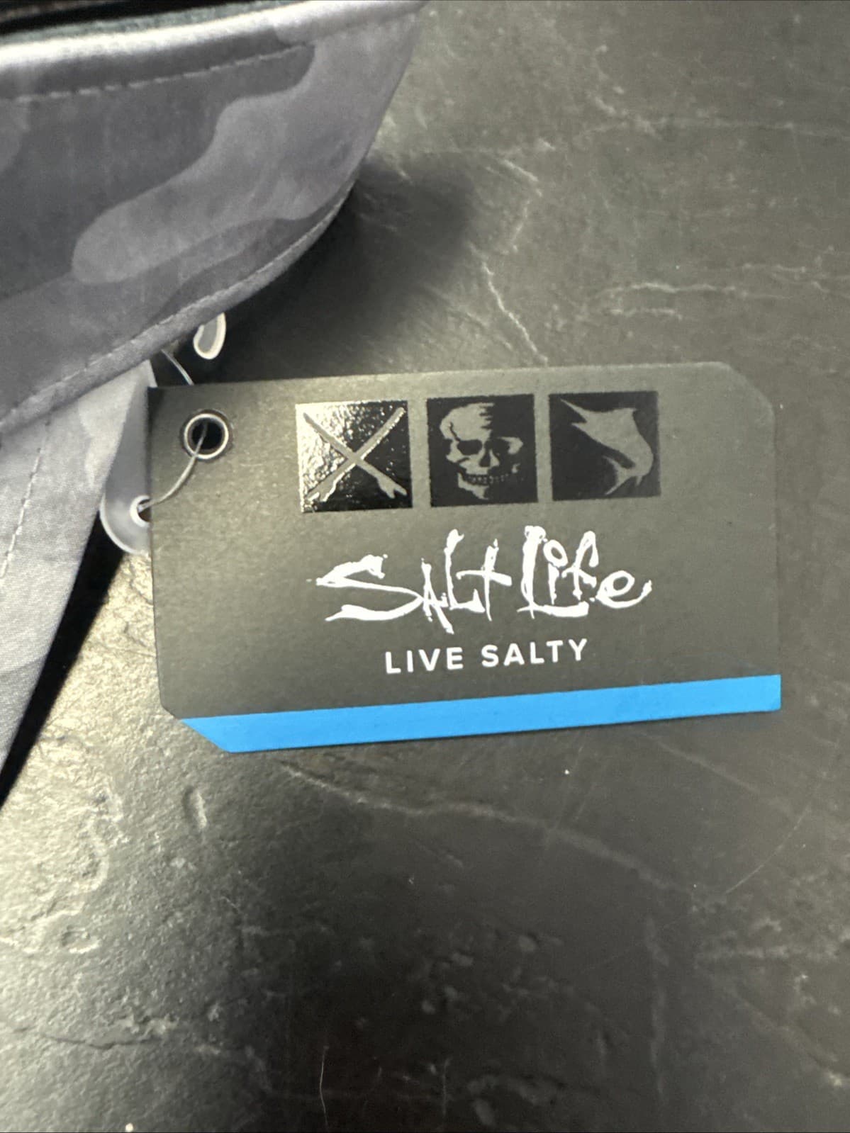 Salt Life SLM20357 Grey Camo Fishing Visor Hat OSFM Vel Cro Back 3