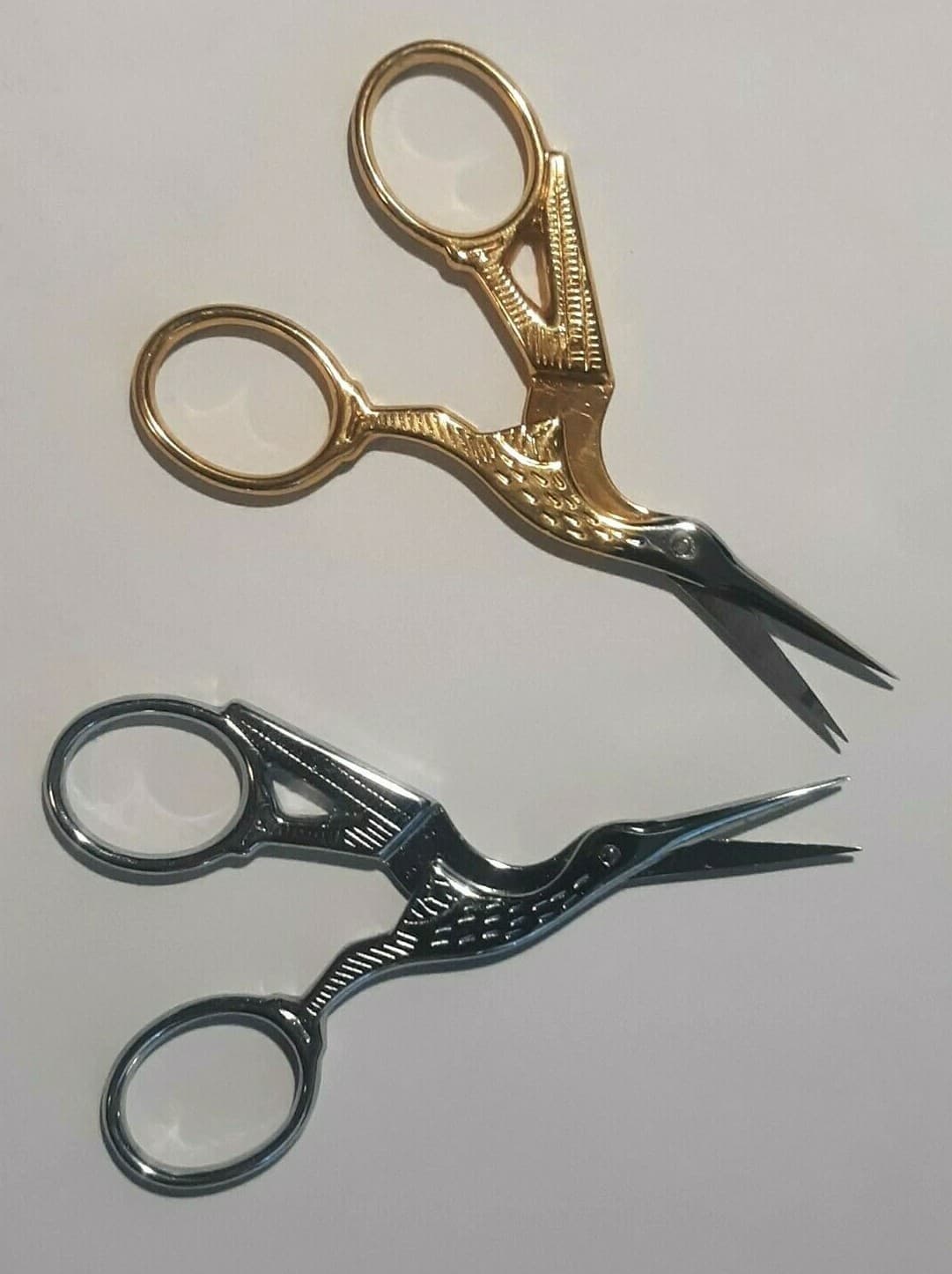 Gingher Stork Embroidery Scissors_ Gold and Chrome Stork_Italy (FREE SHIPPING) 3