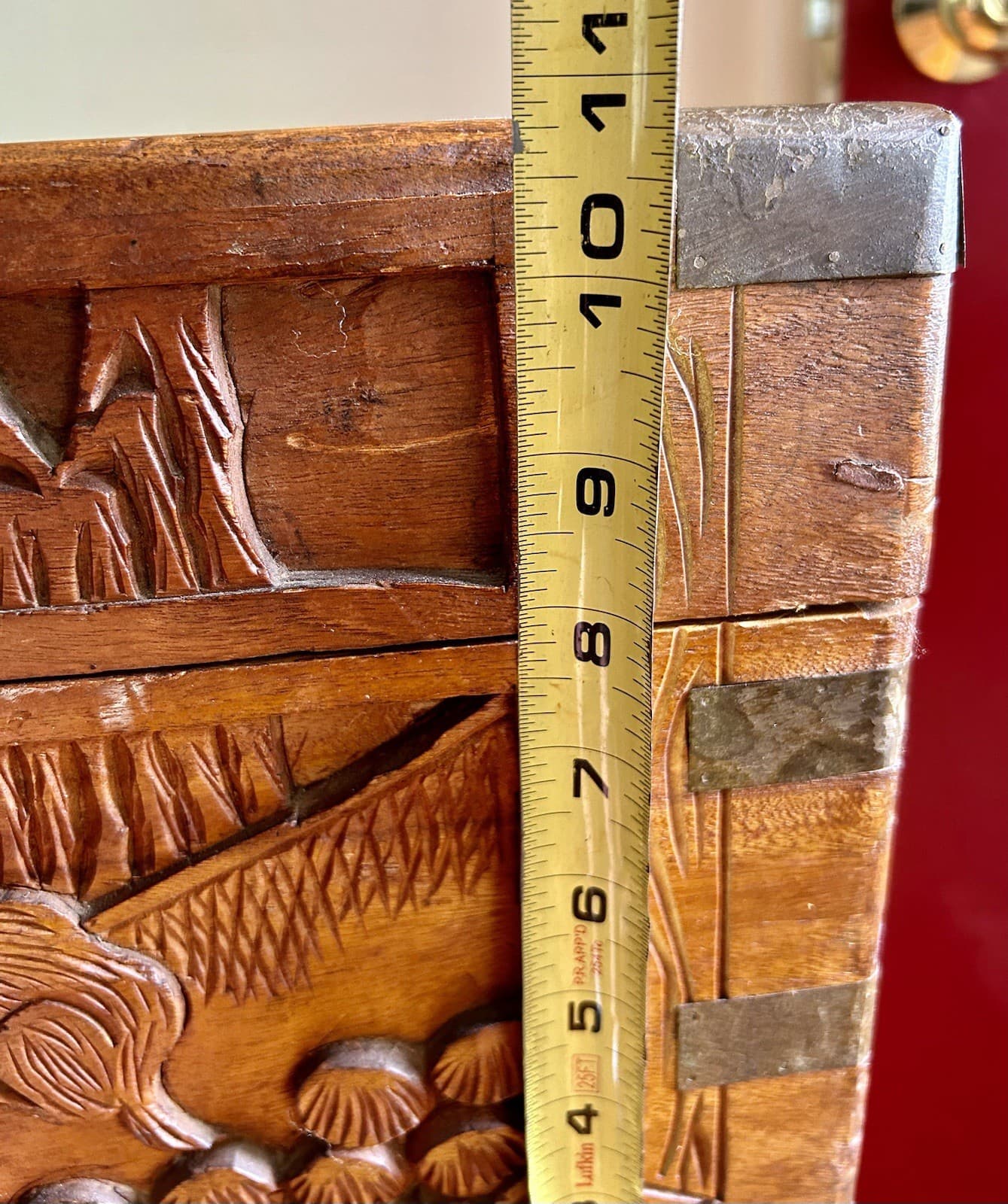 Gorgeous Antique Elaborate Hand Carved Asian Hope Chest 23” x 12” x 11” 3