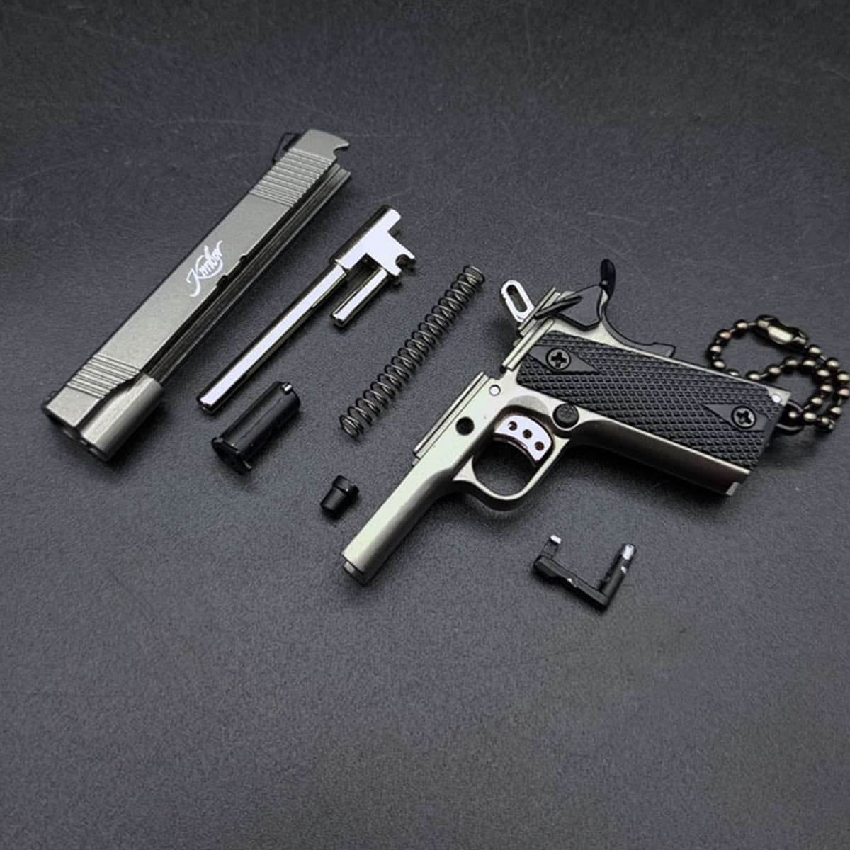 NEW 1:3 Black Mini KIMBER 1911 Gun Pistol Toys Miniature Model Keychain 3