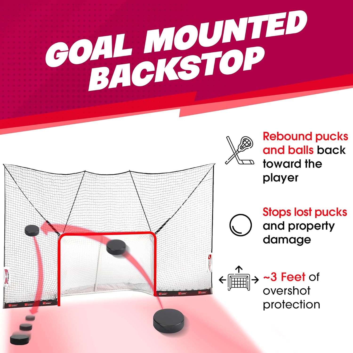 Shag Stop, Lacrosse Goal and Ice Hockey Backstop Net, Durable Lacrosse Backstop 3