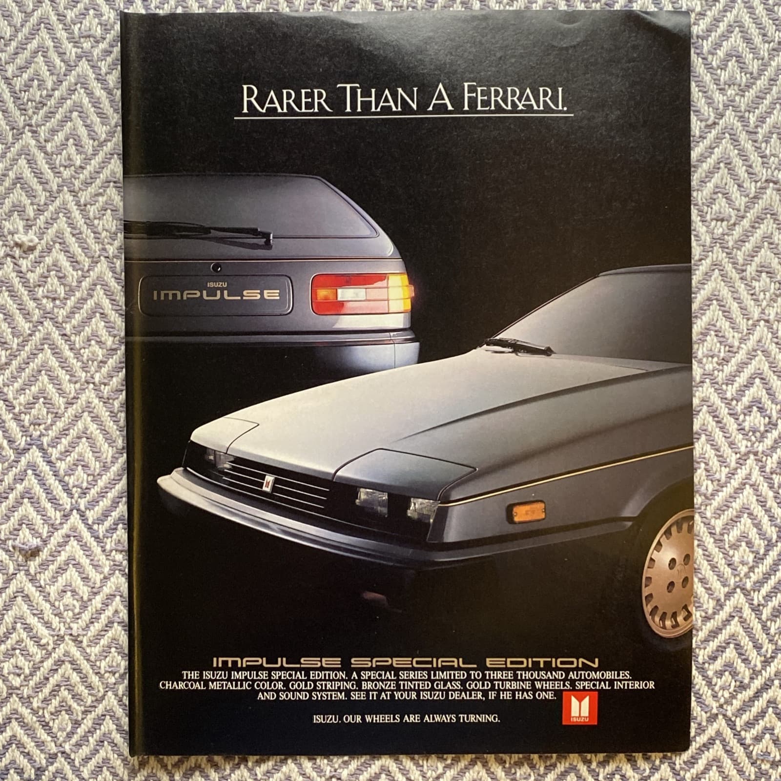 1984 Isuzu Impulse Special Edition PRINT AD Hatchback Rarer than a Ferrari 80s 2