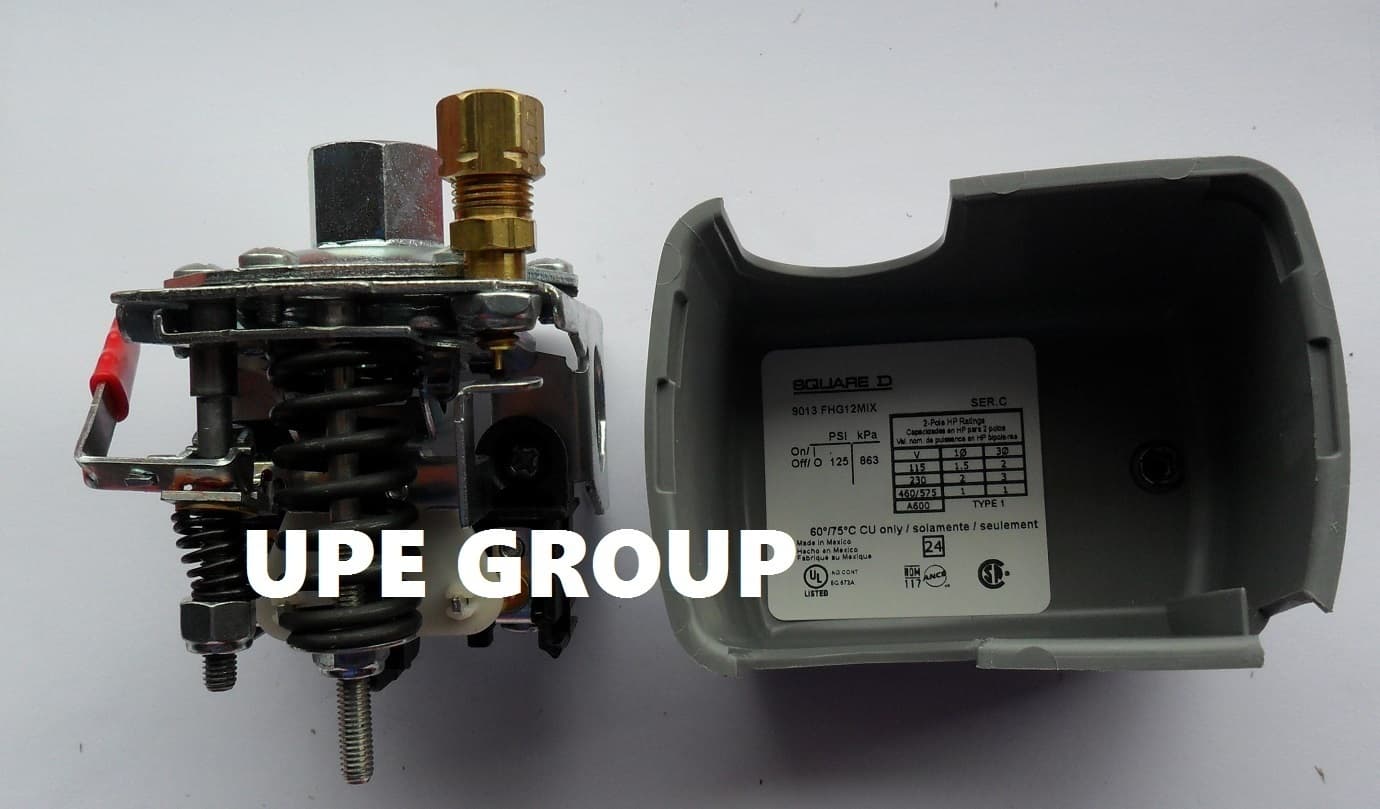 New SQUARE D Pressure switch 9013FHG12J52M1X  95-125  w/ Unloader & on/off lever 2
