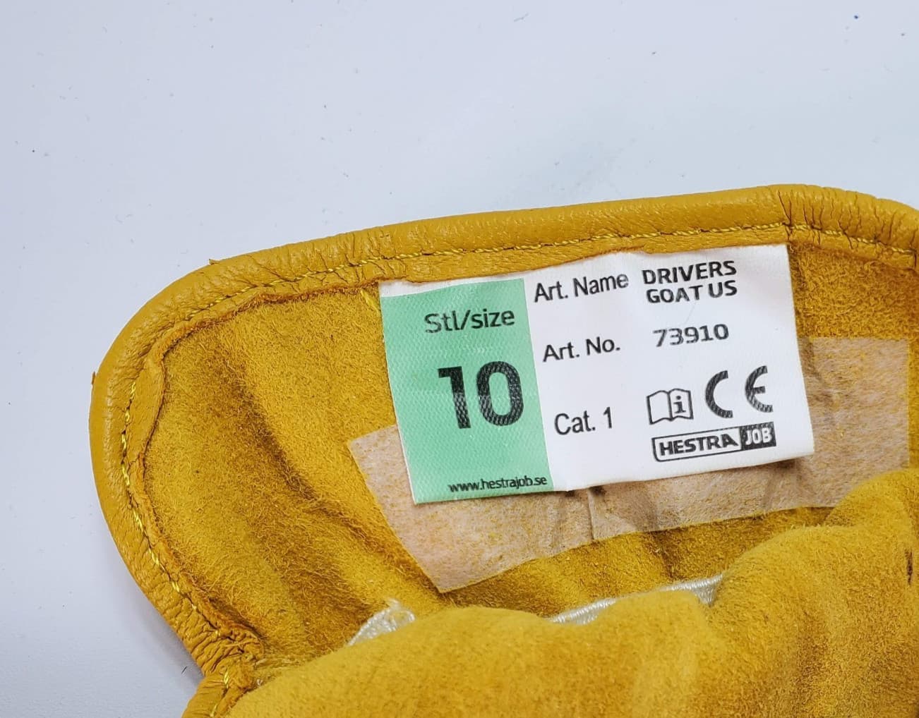 New Hestra Job Multi-Use Premium Work Gloves Size 10 Drivers Goat Yellow Tan 4