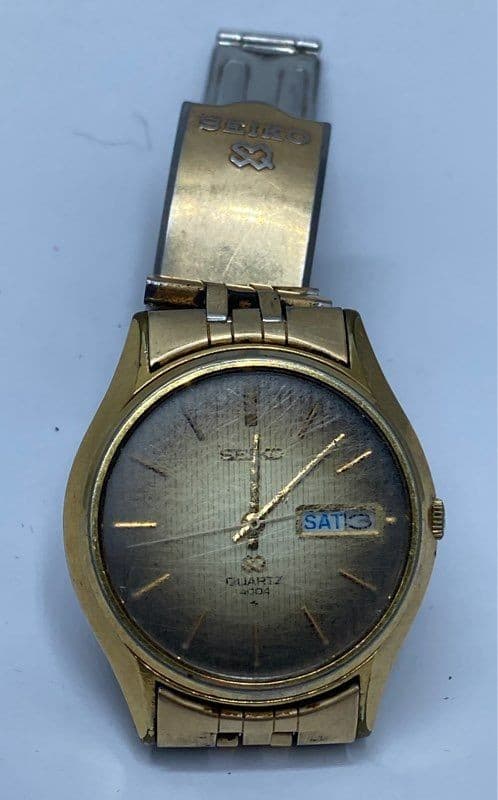 Men's Seiko SQ 4633-8029 1970's Retro 36mm Analog Day/Date S. Steel Watch 90g 3