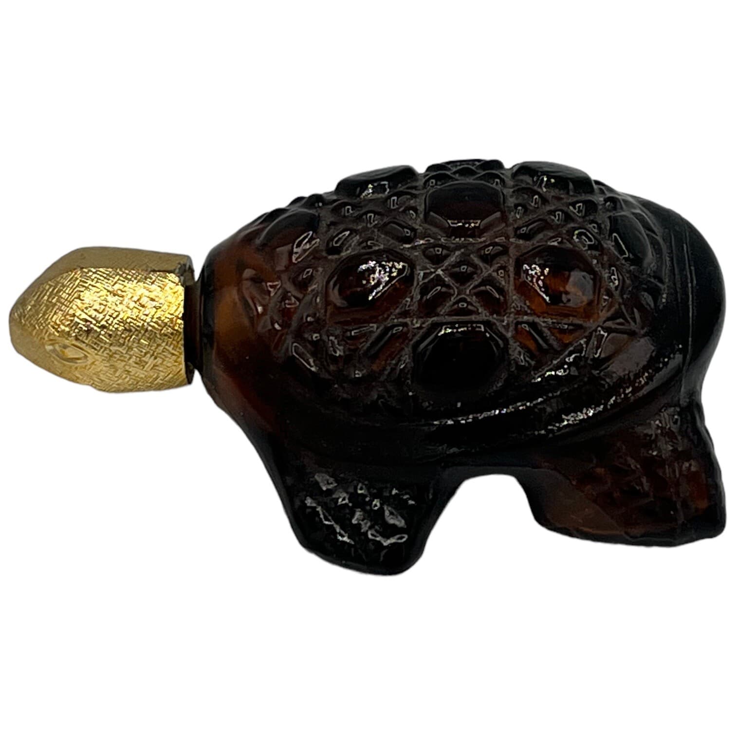 Avon Treasure Sea Turtle EMPTY Cologne Bottle Decanter Brown Glass 3