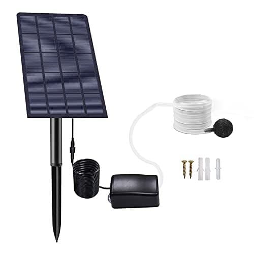 Lewisia 2.5W Solar Air Pump with Air Hose and Bubble Stone Pond Aerator Bubble  5