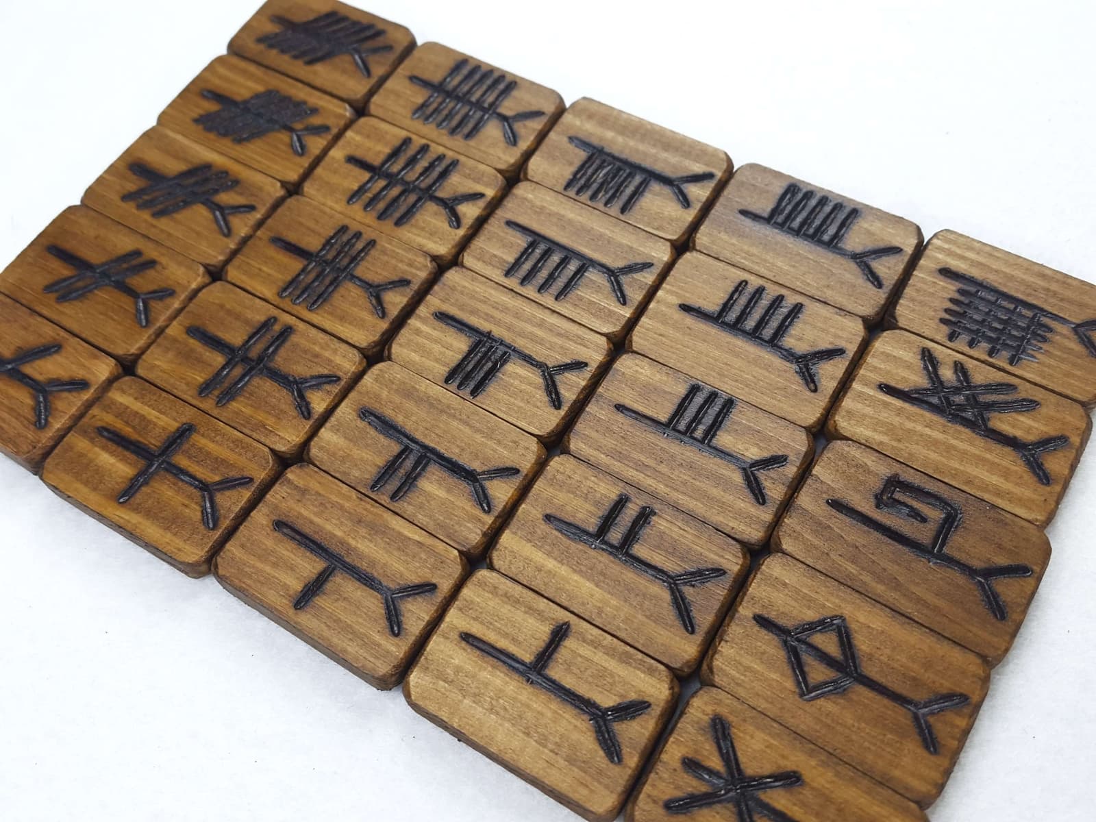 Foxy Ginger Ogham Gift set Runes Divination tools Futhark Norse Trees Oracle