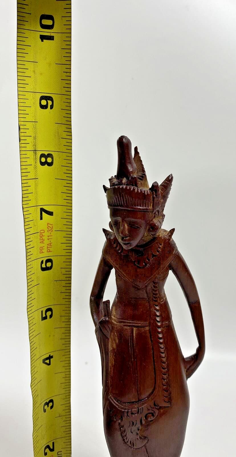 Vintage Bali Dewi Ratih Goddess of the Moon Wooden Hand Carved Figure 8.5" 6