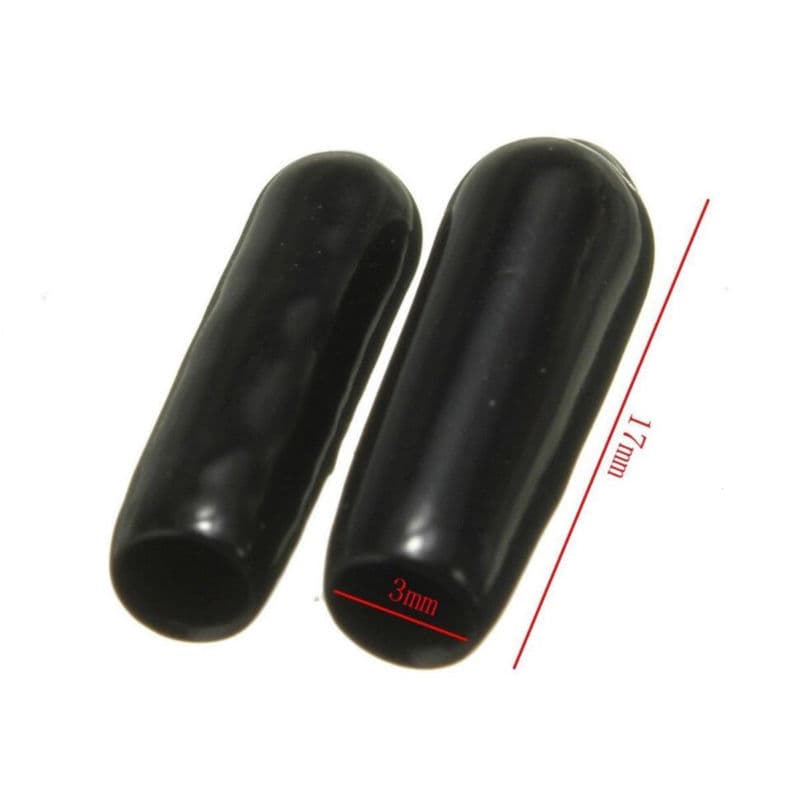 100pcs 3mm Black Rubber Aerial Antenna Caps RC Accessories End Plug Tube Cover 2