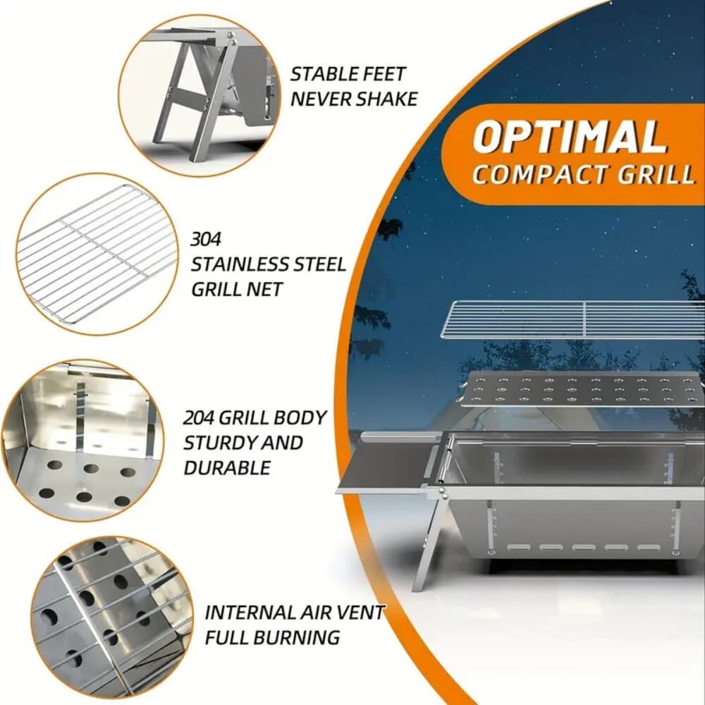 Stainless Steel Charcoal Grill Mangal Shish Kabab Kabob BBQ Barbecue Shashlik 4