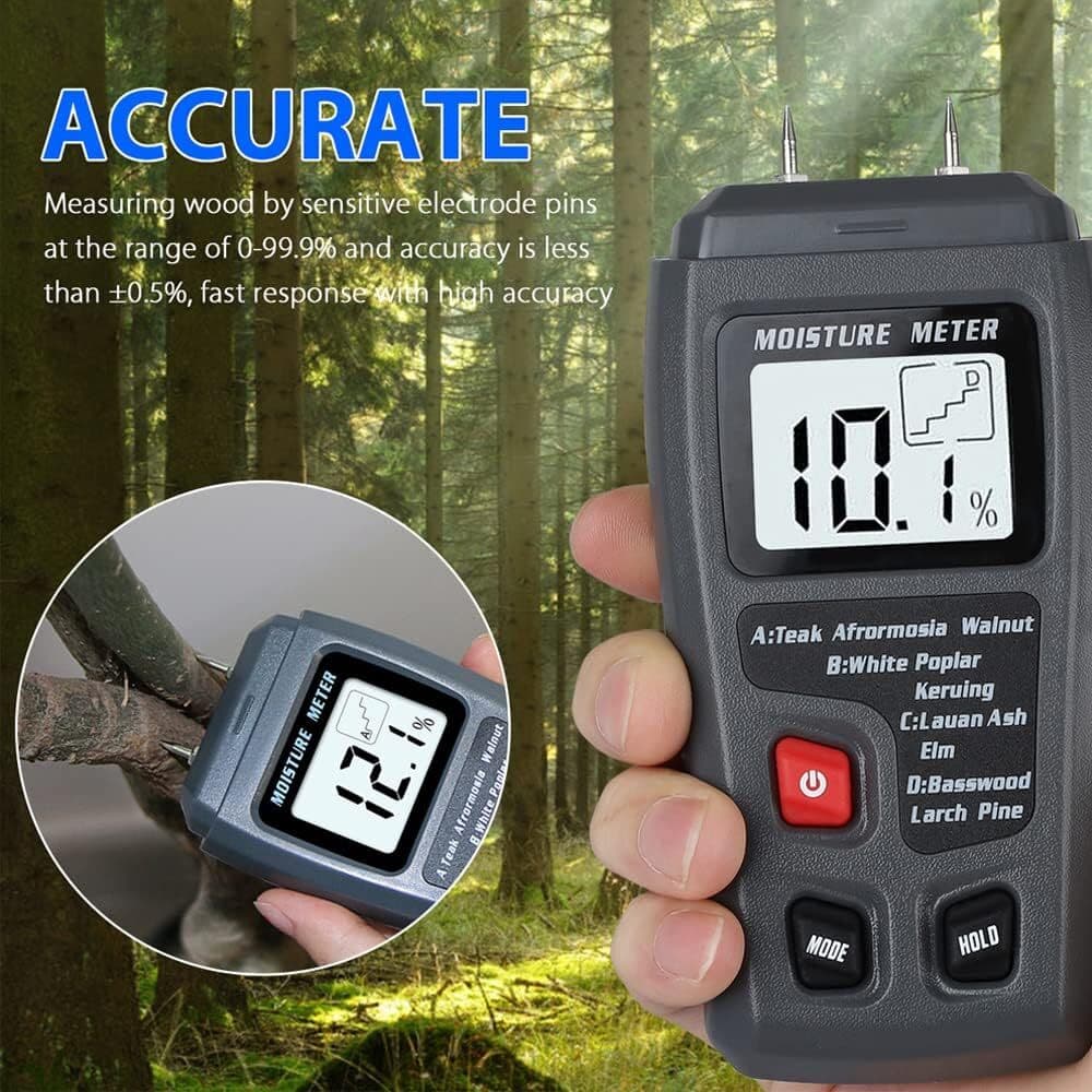 Digital LCD Wood Moisture Meter Detector Tester Wood Firewood Paper Cardboard 4