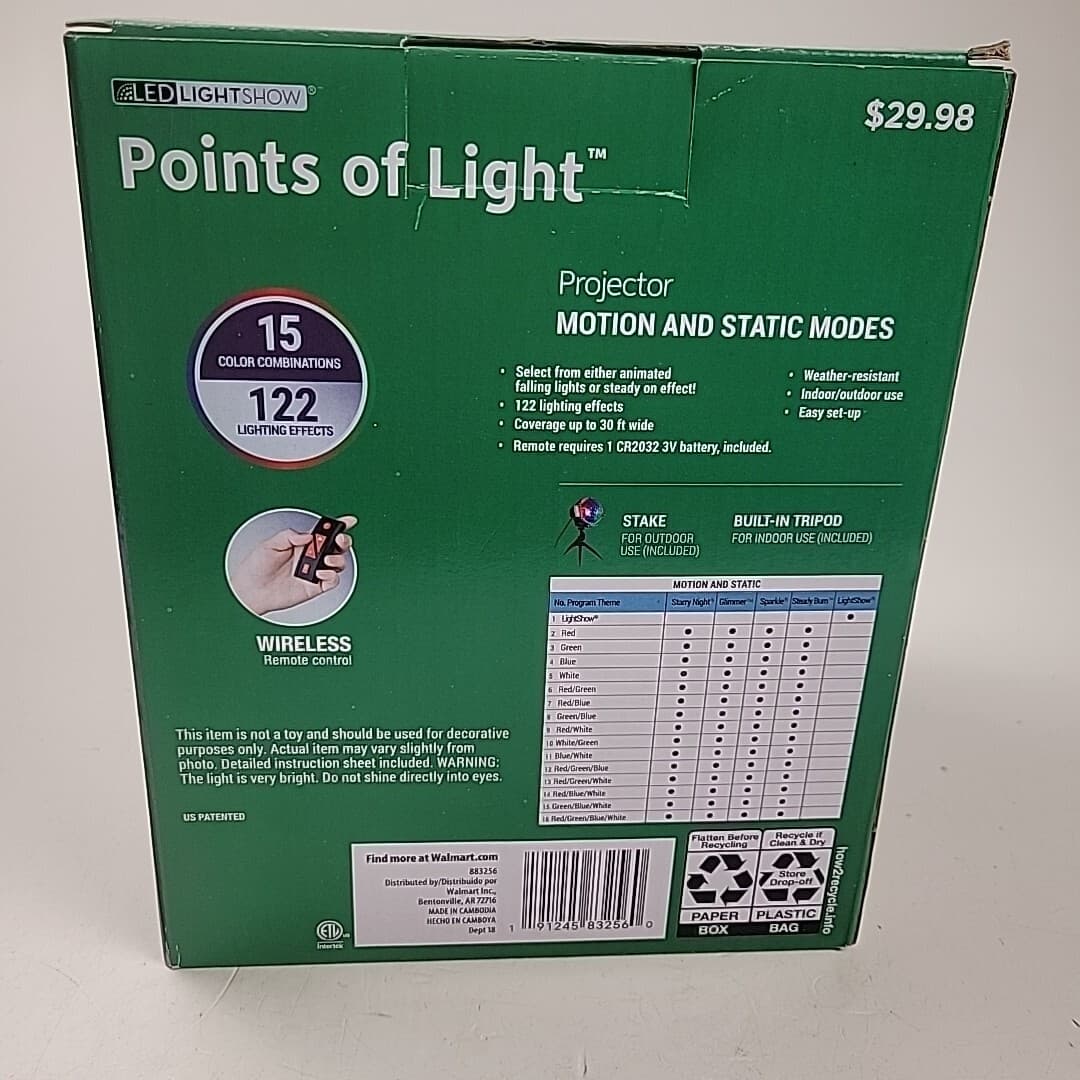 LED Lightshow Christmas Lights Projector 122 Lighting Effects Indoor/Outdoor NIB 4