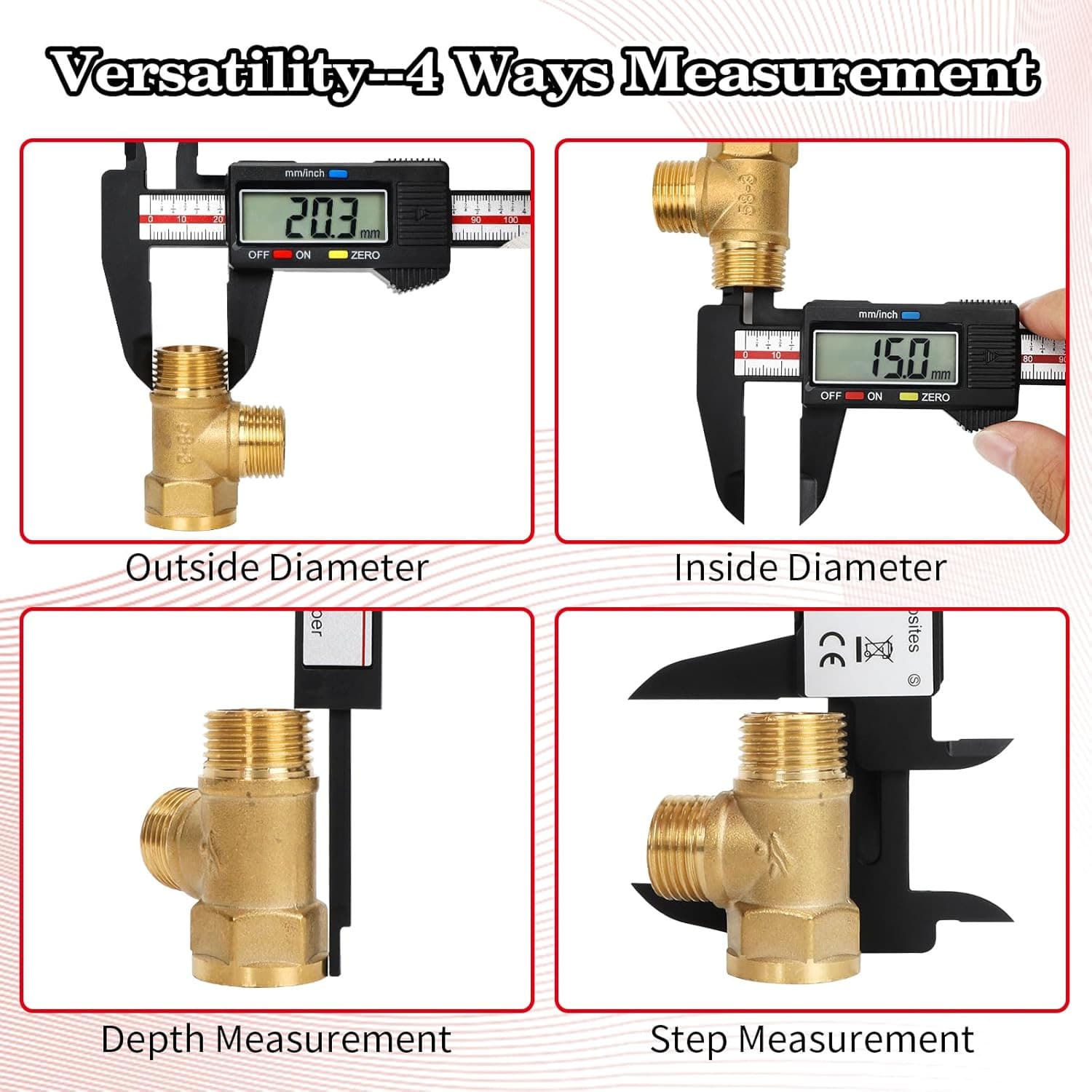 Digital Caliper,  Upgraded Calipers 6 Inch, Measuring Tool, Electronic Ruler, wi 4