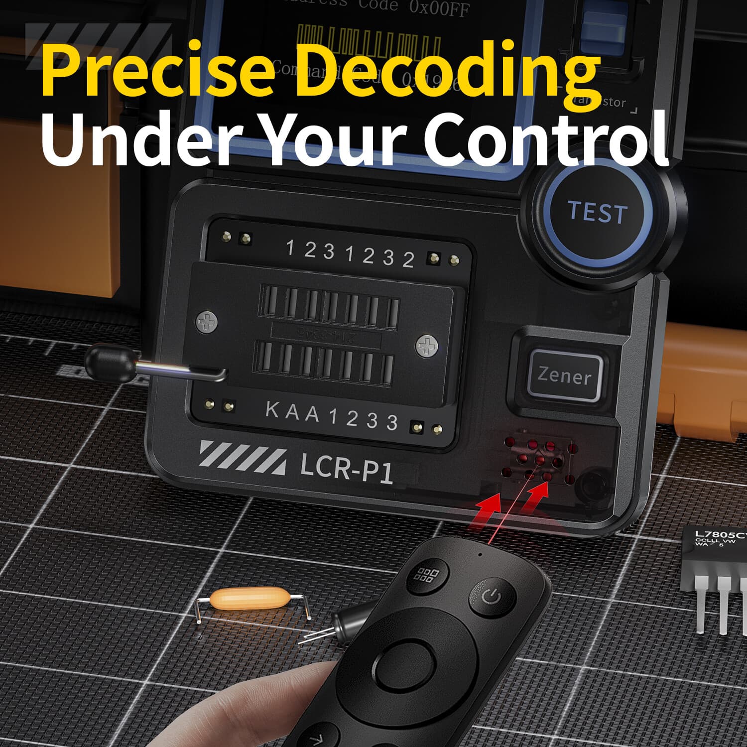 FNIRSI LCR-P1 Transistor Tester Diode Triode MOSFET NPN PNP SMD LCR ESR Meter 5