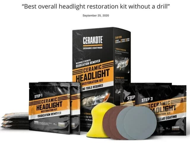 CERAKOTE® Ceramic Headlight Restoration Kit - Maximum Strength Oxidation Remover 3