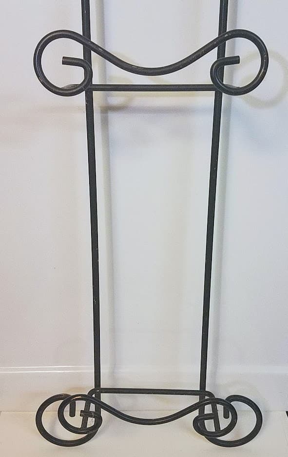 Vintage Wall Plate Holder Holds 3 plates Black Metal Look 38" Tall 2