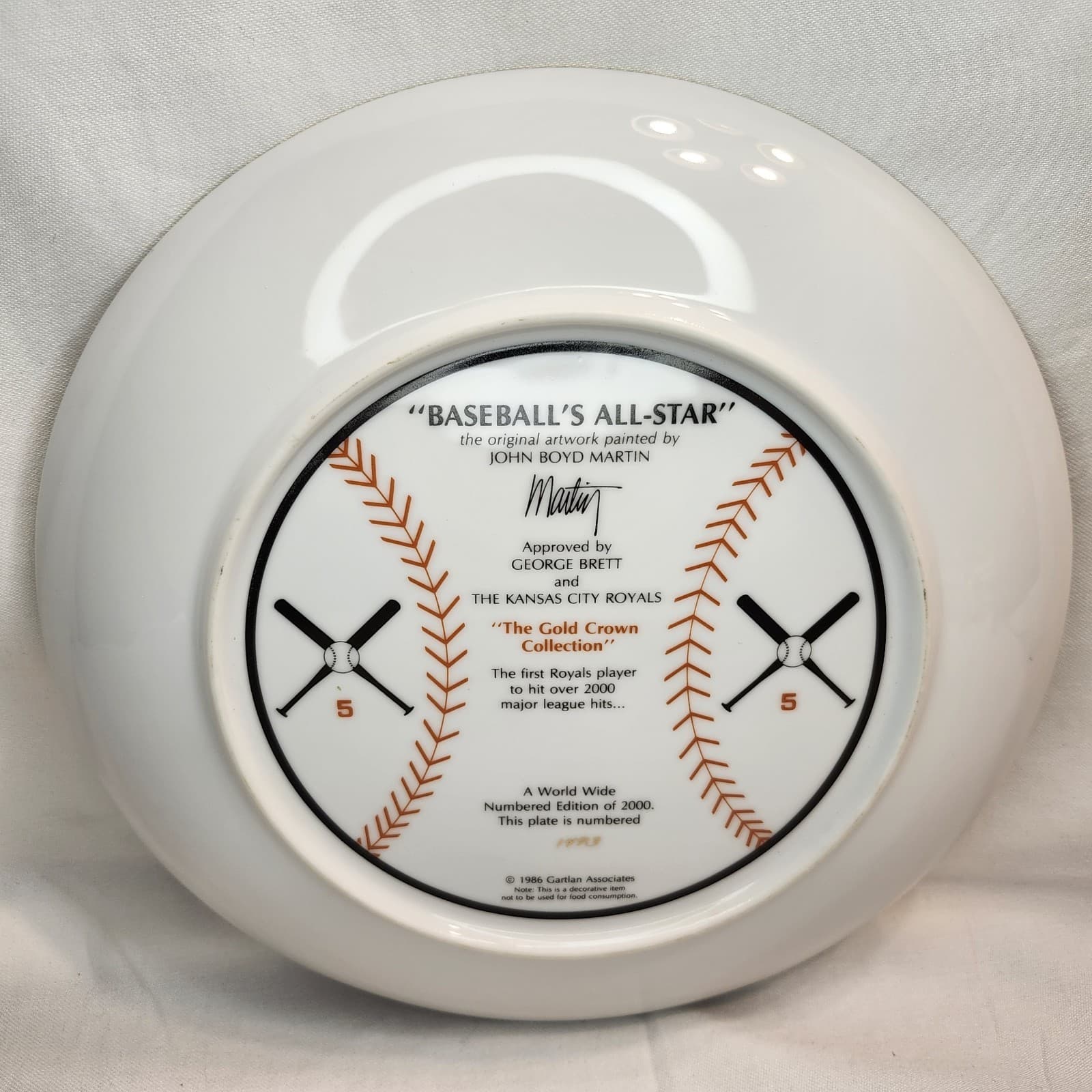 GEORGE BRETT KC ROYALS KANSAS CITY Gartlan Signed Plate Limited ED Auto BASEBALL 6