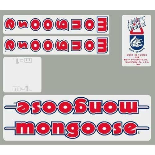 1986 Mongoose - M1 decal set - White frame