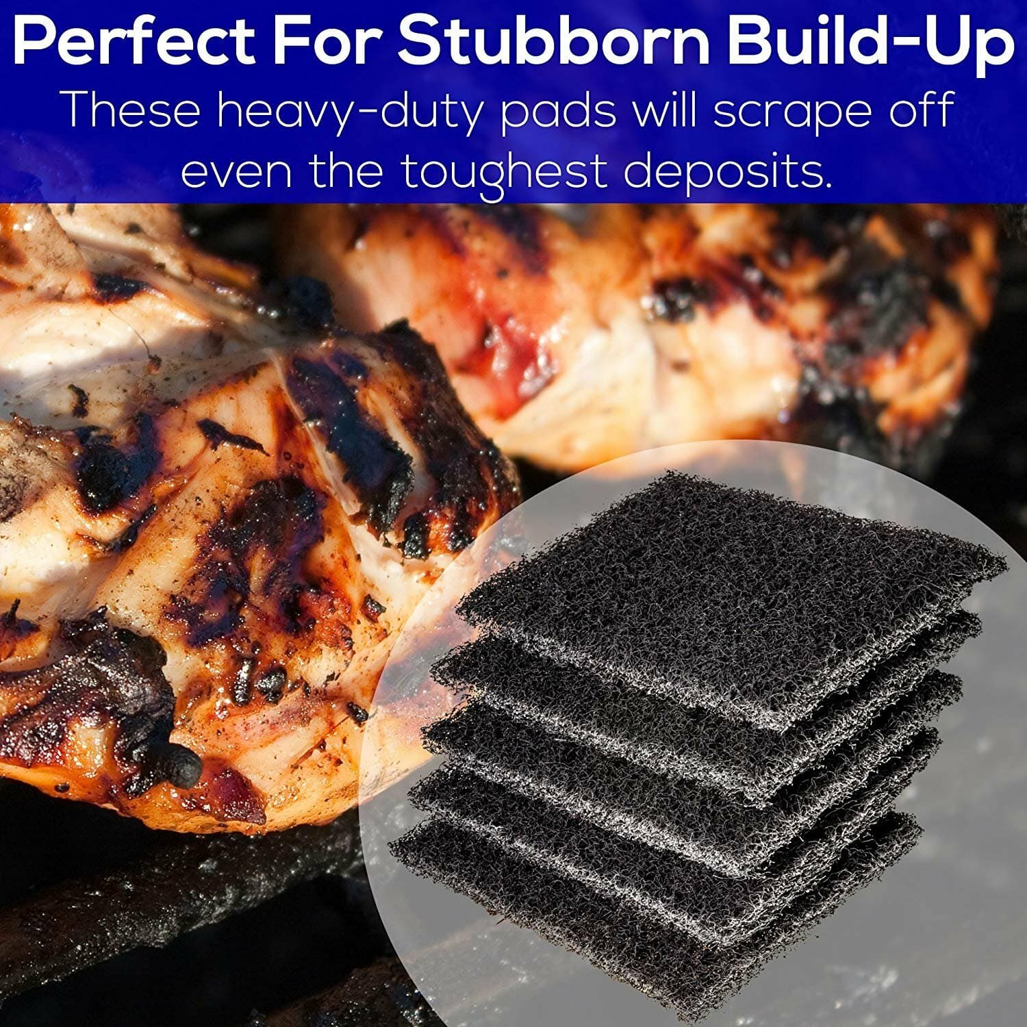 [5-Pack] Non Scratch Grease Scouring Pad for Industrial Grill & Griddle Cleaning 6
