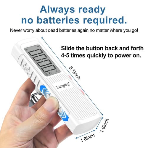Battery-Free Handheld Luggage Scale, 110lbs/50kg Portable Digital White 3