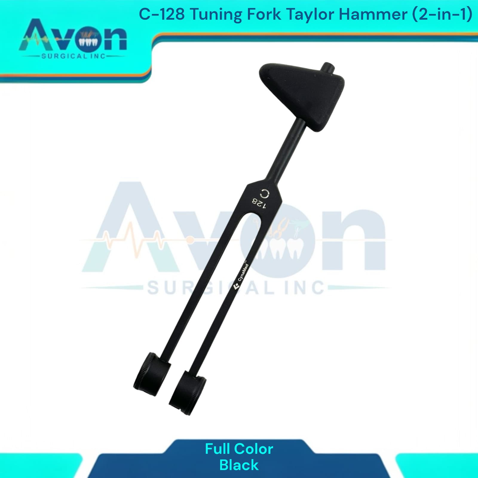 Neuro Reflex Testing Diagnostics Tuning Fork Percussion Hammer Combo 2-in-1 3