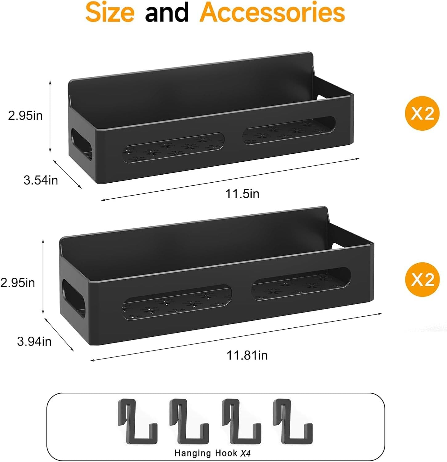4 Pack Magnetic Spice Rack for Refrigerator, Spice Rack Organizer, Moveable Magn 6