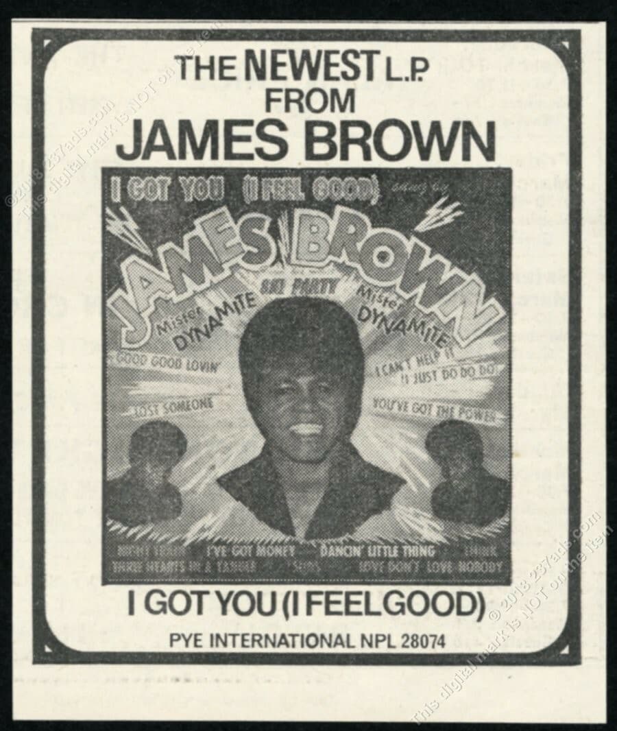 1966 James Brown photo I Got You I Feel Good record release scarce UK print ad
