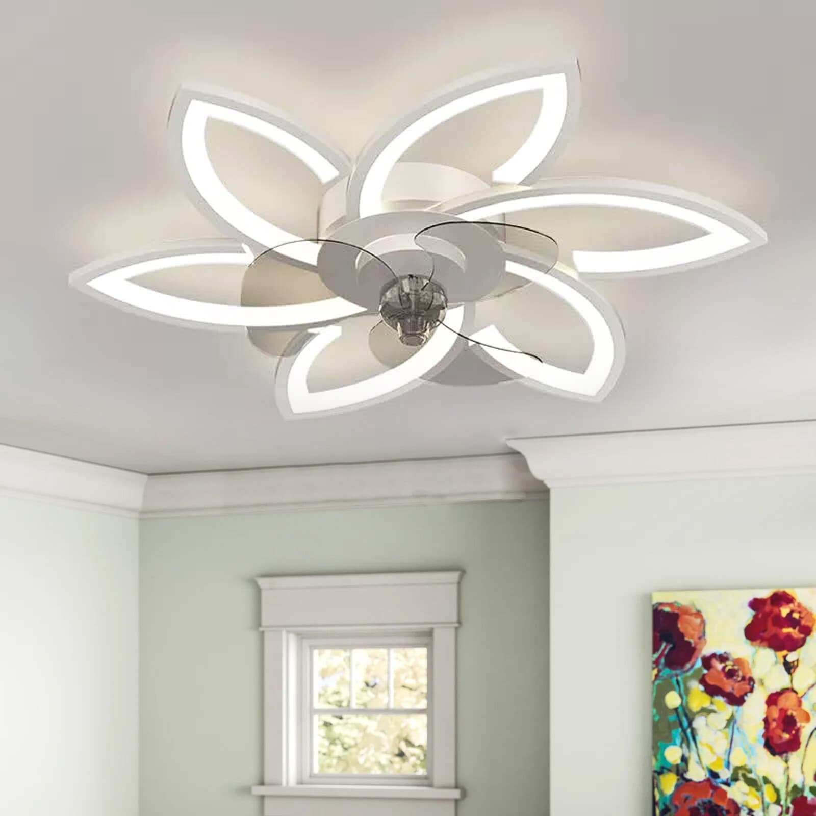 Ceiling Fan with Lamp,Modern LED Ceiling Light with Remote Control,DimmableLight 3
