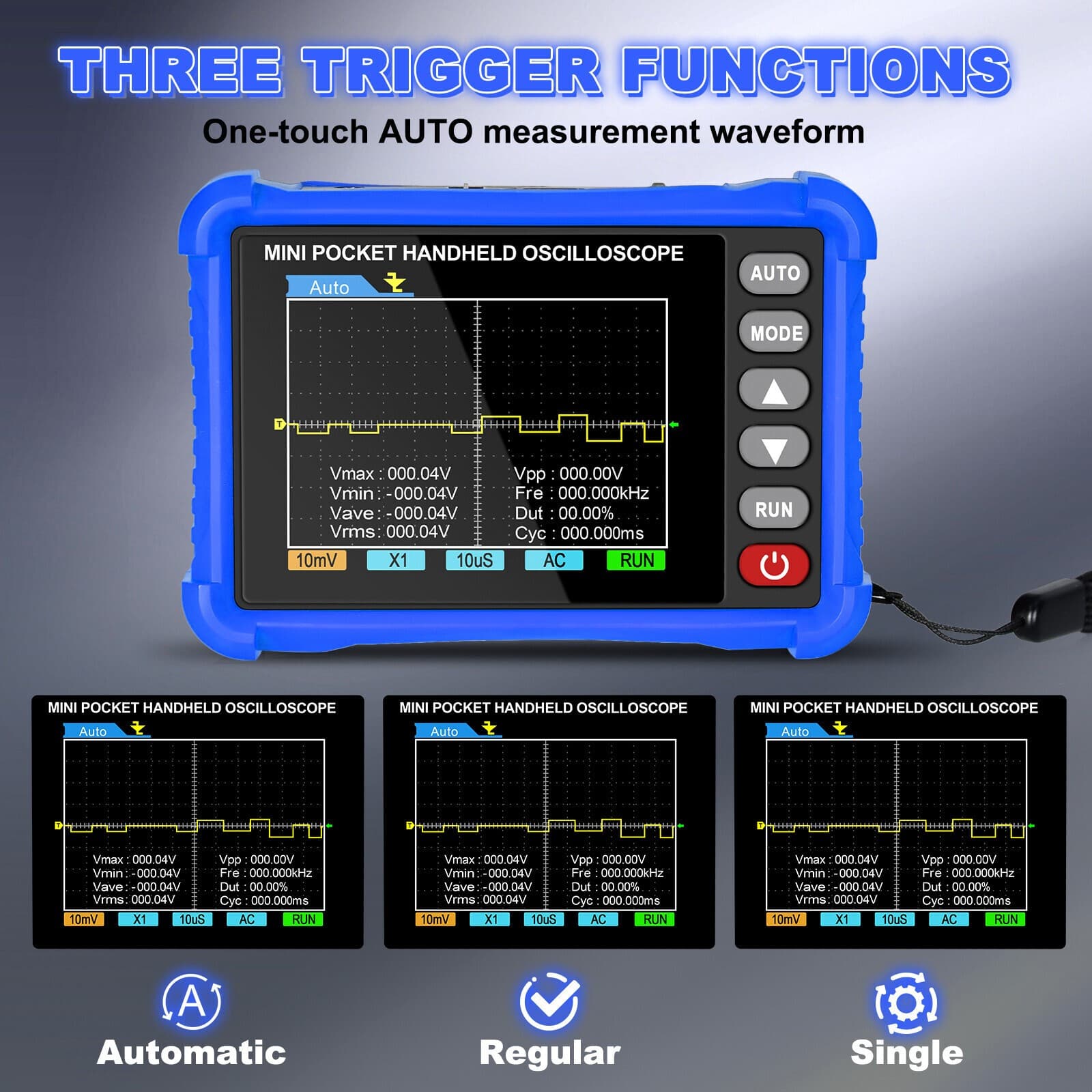 Handheld Digital Oscilloscope-USB 2.5MS/s 250KHz Portable Mini Oscilloscope US 2