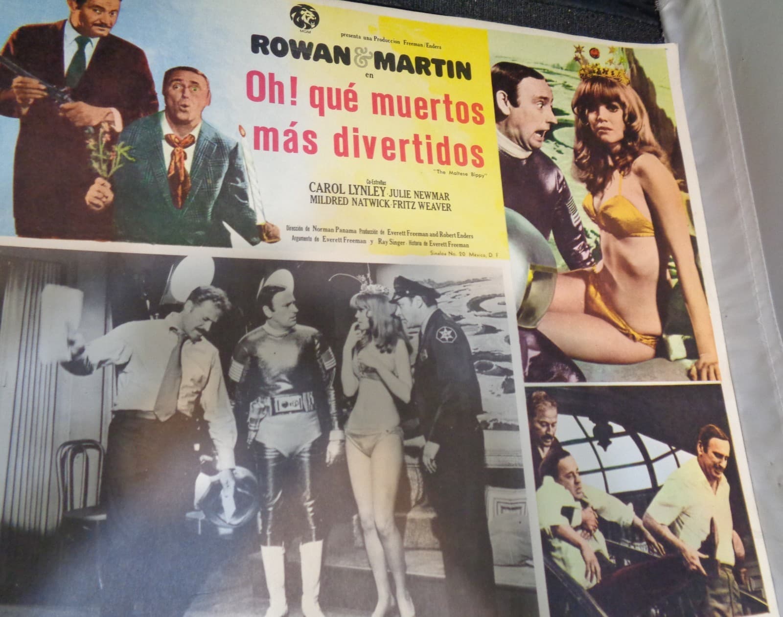 1969 The Maltese Bippy W/ Julie Newmar Rowan & Martin 16.5x12.5 Mex Lobby Card! 3