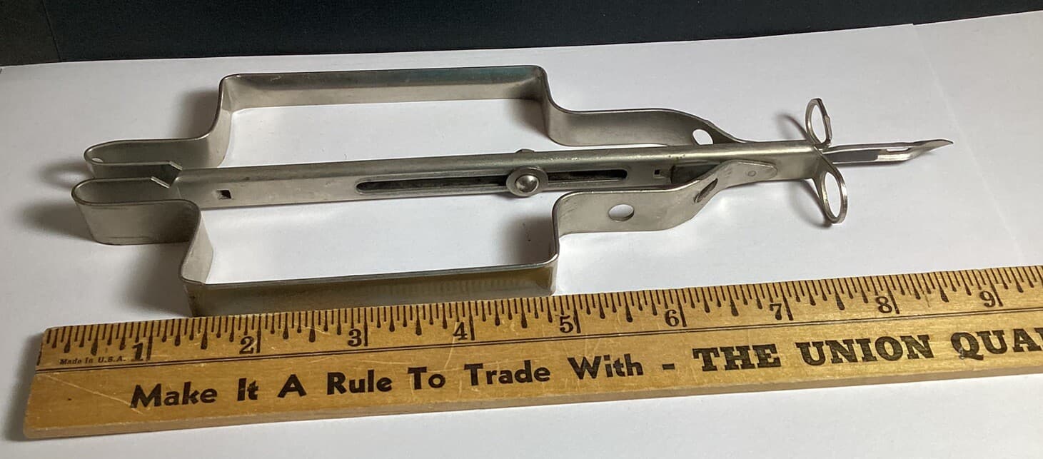 VINTAGE ALL METAL RUG HOOKING PUNCH TOOL  3