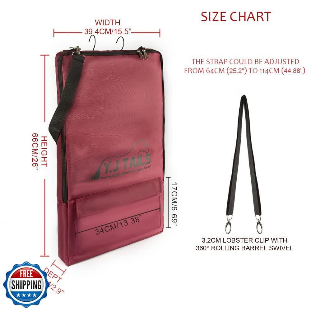 Y.J TAILS Horse Bridle Bag, Horse Tack Carry Bag with 3 Prong Tack Rack for H 2