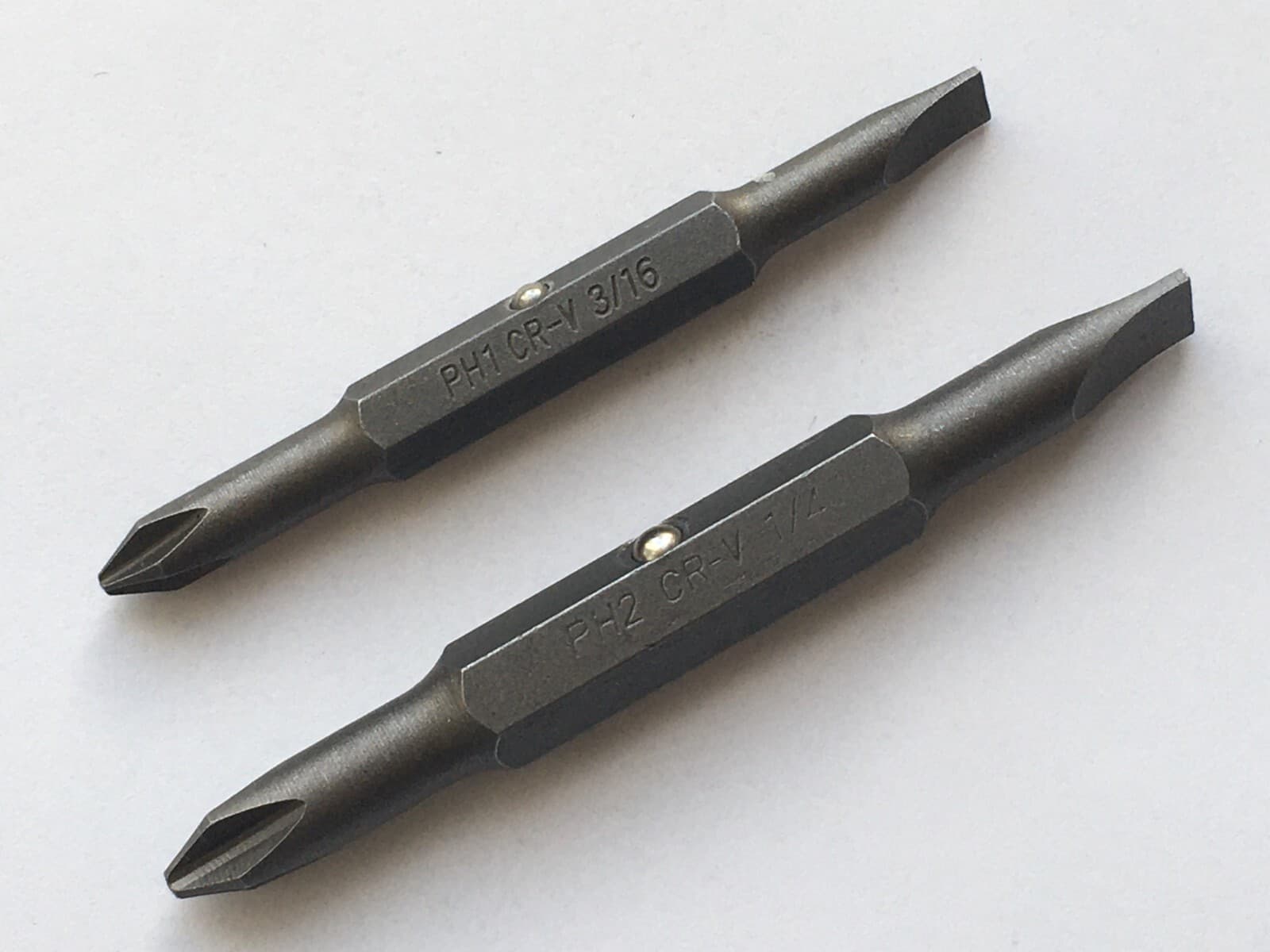 Double Ended Replacement Bits for 6 In 1 Screwdriver (Phillips & Slotted) 2