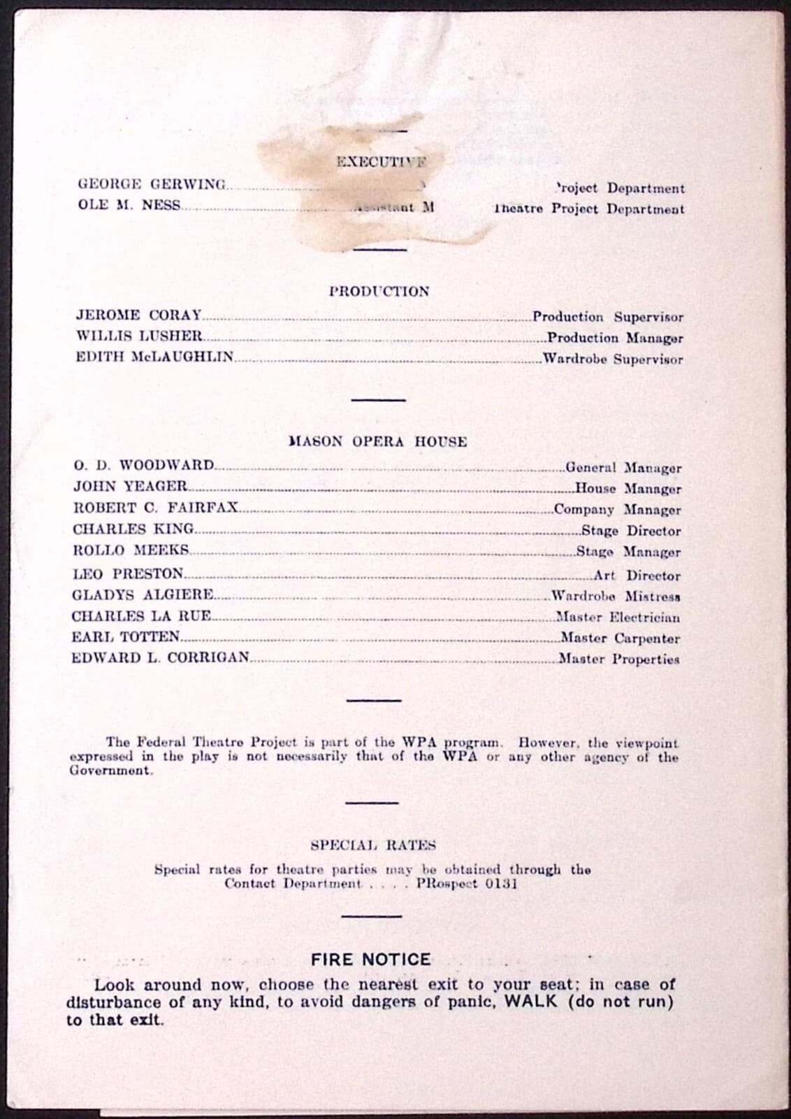 Vintage DRACULA Theater Program Mason Opera House LOS ANGELES CA 3