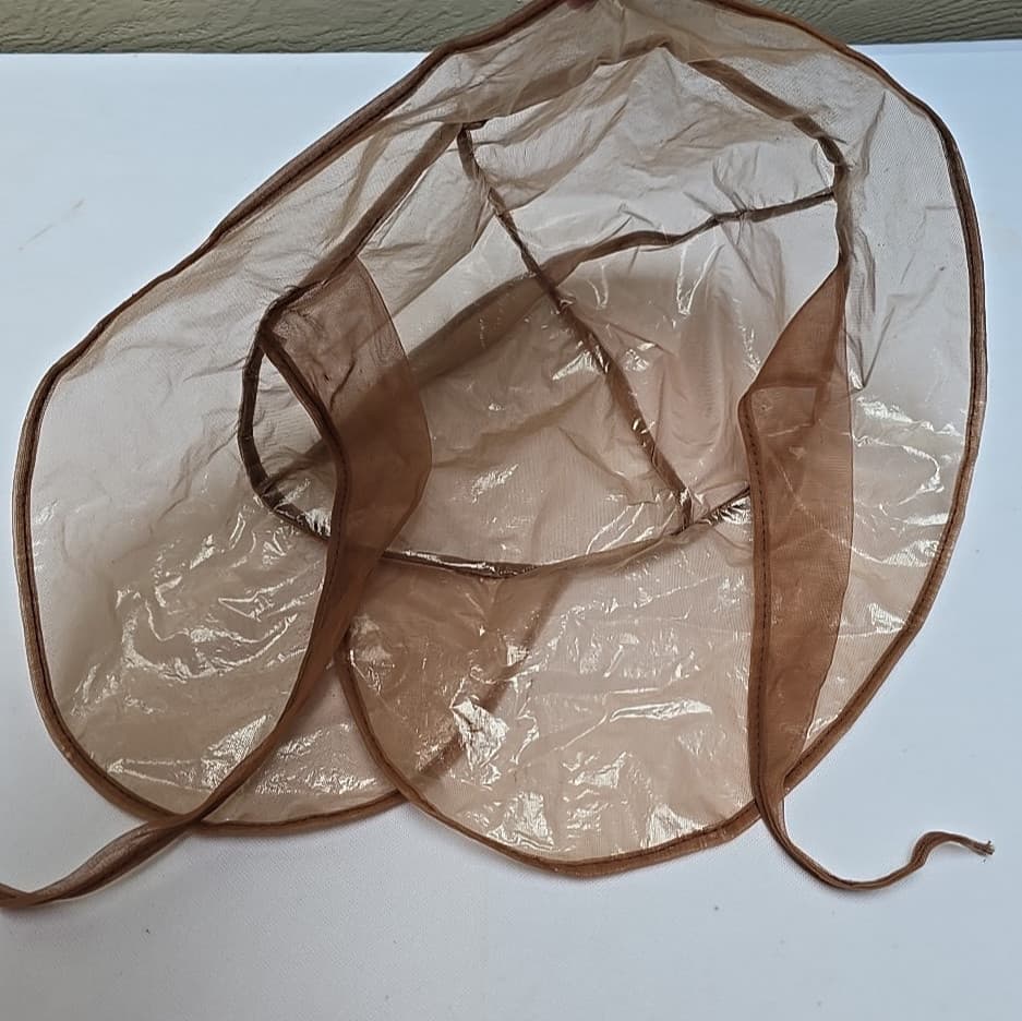 Vintage Deluxe Rain Bonnet Hat Vinyl/Plastic Head/Hair Protection Old Brown 6